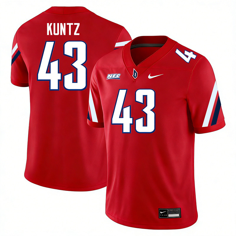 Duquesne Dukes #43 Christian Kuntz College Football Jerseys,Uniforms Stitched-Red